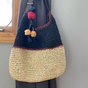 Bohemian crochet Paper straw tote✨
